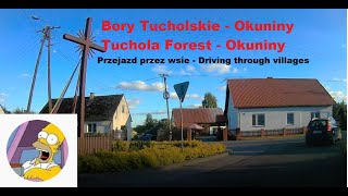 Jazda przez Bory Tucholskie - droga na Okuniny / Driving in Poland - Tuchola Forest and villages