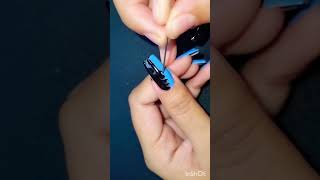 black and blue nail polish nail art 💅💅💅💅