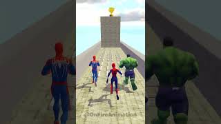 Ladder Run Challenge: Spiderman vs Hulk vs Spider Girl #spiderman #gta