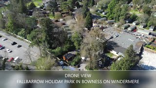 Drone view of Fallbarrow Holiday Park in Bowness on Windermere. Filmed with a DJI Mavic Mini 2.