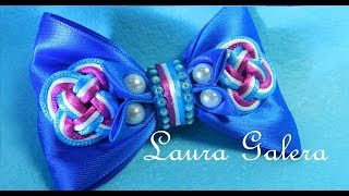 Moño con diseño de nudo celta en tres cordones muy fácil !!! Easy hair bow  Laço fácil