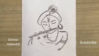 lord krishna drawing | how to draw lord krishna step by step