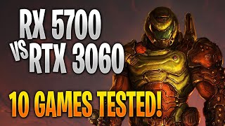 AMD RX 5700 vs Nvidia RTX 3060 | 10 Game Benchmark Test and Gameplay