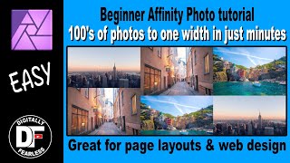 Affinity Photo beginner tutorial. How to change the width of 100’s of photos in minutes.