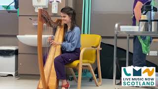 Grace Stewart-Skinner performing at the Haematology Unit, Western General Hospital in Edinburgh.