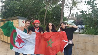 هيستيرية جزائري🇩🇿 في المغرب🇲🇦 مع المغاربة بي راية المغرب🇲🇦 و الجزائر🇩🇿 تأهل اسود لأطلس كأس العالم