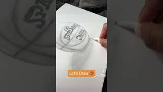 Timelapse of how I drew this 3-D basketball #3dart #spalding #basketball #nba