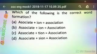 Aso😊 English Mock Test=1😊OPSC ASO 2018😊Latest Job in Odisha 😊 #aMmYaMmO