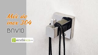 Móc treo inox 304, BNV10, vuông khác biệt, đặc liền khối