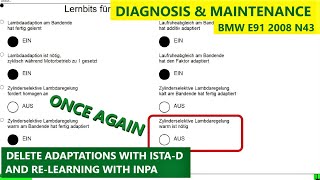 Once again; Delete ENGINE ADAPTATIONS with ISTA-D and RE-adaptation with INPA - BMW E91 engine N43