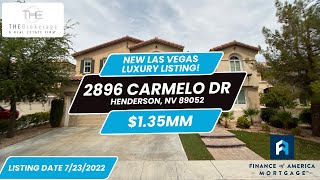 NEW LUXURY LISTING! 2896 CARMELO DRIVE, HENDERSON, NV 89052