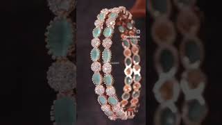 rose gold plated American diamond studded bangles #ytshorts #trending #viral #bangles #rosegold