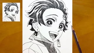 How to Draw Tanjiro Kamado | Anime Drawing | Demon Slayer Art Step by Step