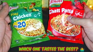 Knorr Chicken Noodles Vs Chatt Patta Noodles || Cooking & Taste Testing! 🍜