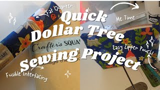 Dollar Tree Fabric AND Fusible Interfacing!?!?! How To Make a Zipper Pouch