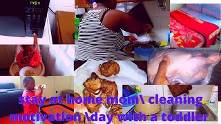 stay at home mom schedule \\ cleaning motivation +day in the life with a toddler \\ cook with me