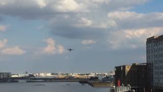 London city airport. Plane takeoff