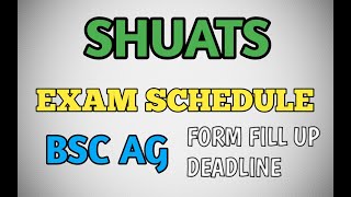 SHUATS IMPORTANT UPDATES REGARDING UG & PG || ENTRANCE EXAM SCHEDULE