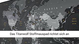 XXL Speed Gaming Mauspad CSL Titanwolf Weltkarte 900 x 400mm - Mousepad - Tischunterlage Large Size