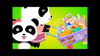 Baby Panda's Supermarket Grocery Store - Join The Fun Halloween Party Shopping Kids Games