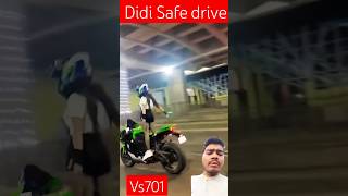 Didi safe drive kro #ninja #biker #kawaskizx10r #kawasaki  #zx10rkawasaki #girlreaction ##girlrider