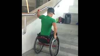 Climbing stairs with a wheelchair