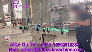 1652 Ecuador paste labeling machine multi size bottle trial