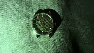 KUOE Royal Smith 90-006 (black waffle dial, silver case) - Lume and Light Play