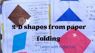 How to make 2-D shapes from a rectangular sheet of paper by paper folding and pasting |