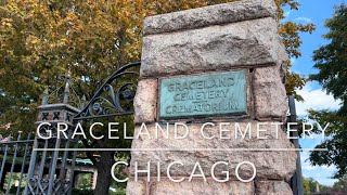 [4K] Downtown Chicago, IL US - Graveyard walk in Graceland Cemetery: The historic hidden gem in city