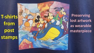 Turning Disney post stamp art into stunning printed T-shirts