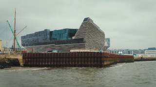 Drone filming of V&A Dundee - curving walls