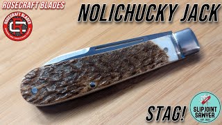 RoseCraft Blades Nolichucky Jack Stag Pocket Knife RCT011-STG