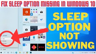 How to Fix Sleep Option Missing in Windows 10 & 11  |  How to fix sleep option not showing