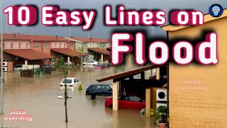 10 Easy Lines on Flood || for kids || #flood #floods #10linesessayforkids