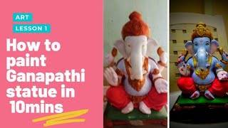 Ganapathi statue painting in 10min💙 | easy | arts | paintings