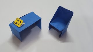 Diy how to make origami paper table and chair #diy #paper crafts#yt videos