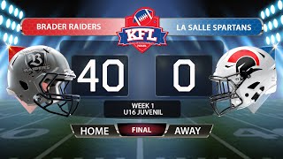 KFL U16 Juvenil Contact - Brader Raiders vs La Salle Spartans