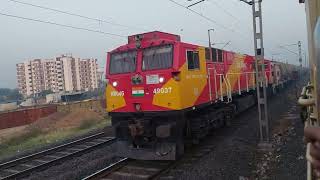 Parallel Action Between Gujarat Express And Freight Train And Overtake By Gujarat Express