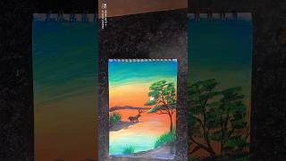 easy and beautiful sunset painting/#artideas #trendingshorts #song