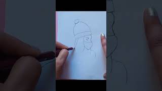 How to drawing a beautiful girl with mask #shorts#papercraft#drawing#girl#beautiful#viral#trending