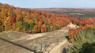 Skybridge Michigan views with peak fall colors at Boyne Mountain (October 20th 2024)