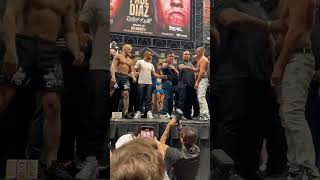 Jake Paul and Nate Diaz intense face off #mma #ufc #dazn #boxing