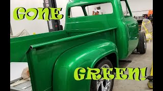 Hank's 53 Ford F100 Painted Green & We Dropped The Cab!