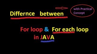 For each & For loop in Java (Practical Concept)