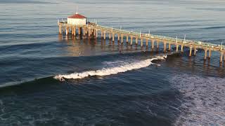 Surfers surfing at Manhattan Beach Pier on December 1st, 2020 at Sunrise - Part 2