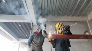 Female welder