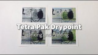 Drypoint Printmaking: Tetra Pak Drypoint Inking and Printing