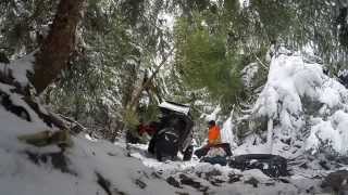 Creek climb in snow Xp1000. Broke ball joint makes it complicated.