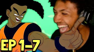 If Goku and Vegeta were Black! Ep 1-7 Reaction